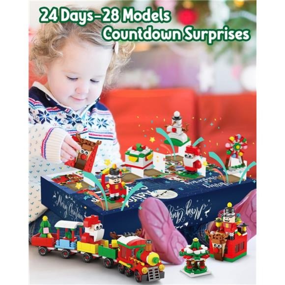 Advent Calendar, 24 Days Holiday Countdown Playset Building Blocks Toys - Picture 3 of 6